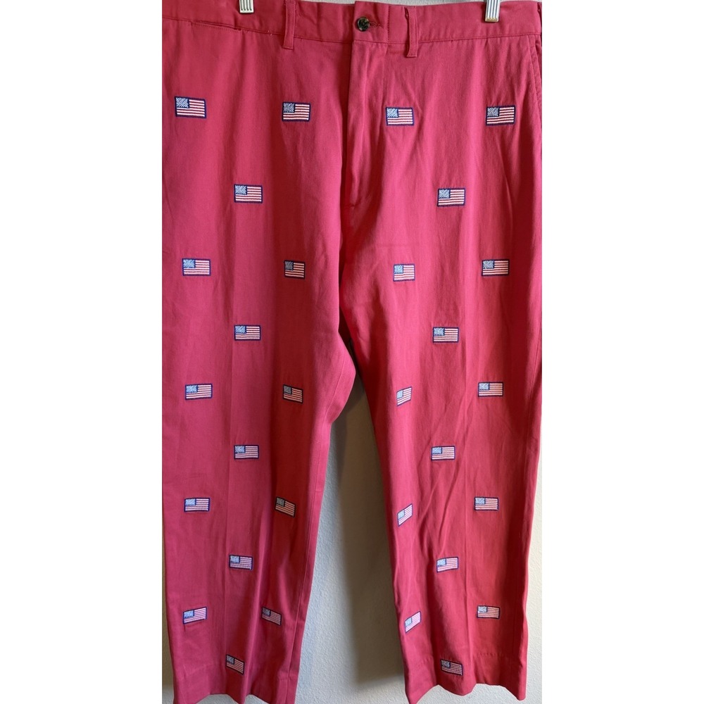 Castaway Mens 42x29 Red American Flag Cotton Regular Fit Straight Flat Front USA